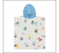 ACCAPPATOIO PONCHO ALFABETO COTONE IDROFILO TRUDI - AZZURRO CHIARO