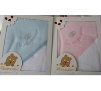 Accappatoio Prima Nascita Neonato Neonata rosa cielo con Triangolo 100% COTONE
