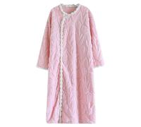 Accappatoio soffice per le donne rosa vestaglie da donna calde e accoglienti senza cappuccio vestaglie senza cappuccio camicia da notte camicia da notte manica lunga in morbido pile accappatoio da