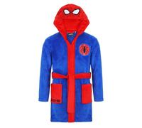 Accappatoio Spiderman per bambini e ragazzi in pile, con cappuccio, blu-rosso, 152