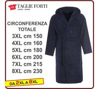 accappatoio spugna uomo TAGLIE FORTI cotone con cappuccio e tasche da 2XL a 10XL