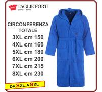 accappatoio spugna uomo TAGLIE FORTI cotone con cappuccio e tasche da 2XL a 10XL