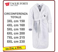accappatoio spugna uomo TAGLIE FORTI cotone con cappuccio e tasche da 2XL a 10XL