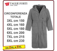 accappatoio spugna uomo TAGLIE FORTI cotone con cappuccio e tasche da 2XL a 10XL