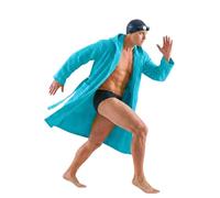 Accappatoio Uomo nido d'ape e Accappatoio Donna nido d'ape 100% Cotone, Ultra-Leggero e Compatto, con Cappuccio e Cintura - Palestra, Piscina e Viaggio (IT, Testo, XXL, Regular, Regular, Turchese)