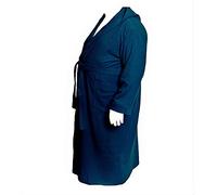 Accappatoio Vestaglia Con Cappuccio Spugna 100% Cotone Taglie Forti Calibrato (Blu, 5 XL girovita 180 Cm)