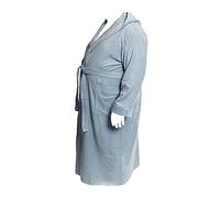 Accappatoio Vestaglia Con Cappuccio Spugna 100% Cotone Taglie Forti Calibrato (Grigio, 5 XL girovita 180 Cm)