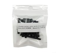Accarugty 15 tubi di protezione per corde da tennis, occhielli in filo di nylon con fori singoli e doppi, dimensioni assortite per la riparazione e la riduzione dell'attrito, nero (3,6 x 35)