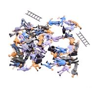 Accarugty 50pcs 1:87 Ho Scala Dipinto Ferroviario Modello Operaio Figure