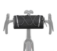 Accarugty Borsa da manubrio per bicicletta, 2 l, con strisce | Design a rullo, grande per lo spazio, corde elastiche per attrezzatura bagnata, colore nero, dimensioni 25x11x11cm