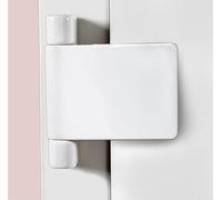 Accarugty Cerniera a battente in lega di alluminio per porte in acciaio plastica, hardware per porta sinistra o destra ad alta sicurezza, cerniera a ghigliottina con accessori, finitura bianca