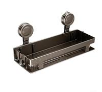 Accarugty Contenitore per lavello con ventosa per bancone della cucina o parete delle piastrelle, in acciaio inox resistente alla ruggine per spugna e sapone (A)