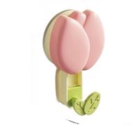 Accarugty Gancio a ventosa multi stanza per asciugamani e accessori, montaggio a parete senza trapano, per bagno, cucina, DOPAMINE Decor Touch (rosa fiorito)