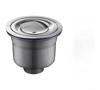 Accarugty Gruppo di scarico push up per lavello da cucina con funzionamento One Touch e cestello profondo in rete per un'efficace cattura dei detriti (201140)