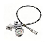 Accarugty Kit adattatore di riempimento per immersioni subacquee con tubo da 61 cm e misuratore di luminosità 6000 PSI, connessione DIN G5/8 per ricarica bombola di ossigeno, acciaio inossidabile e