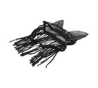 Accarugty Maschera antimosche per cavalli con nappe, attrezzatura antimosche per cavalli, copertura traspirante per cavallo, copricapo in morbido poliestere, regolabile, protezione contro le mosche (M