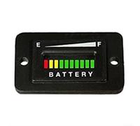 Accarugty Misuratore di carica a LED da 48 V, indicatore di carica a 10 segmenti, compatibile con e altri carrelli da golf elettrici da 48 Volt CC, colore nero