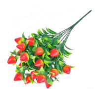 Accarugty Pianta da frutto artificiale per esterni, con stelo, bouquet di frutta finta, decorazione per matrimoni, composizioni floreali, cerimonie, casa, ospitalità ed eventi aziendali (fragola)