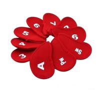 Accarugty Set di 11 copri mazze da golf in neoprene a sgancio rapido, protezioni numerate per 3-LW e Putter, maniche morbide foderate per mazze da golf, protezione antigraffio (rosso)