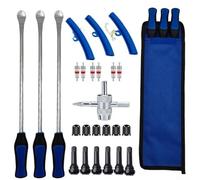 Accarugty Set di riparazione pneumatici per moto, include 25 leve di leva e strumenti a leva per la rimozione degli pneumatici e il cambio ruota (A)