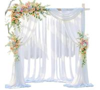 Accarugty Tenda a rete per esterni, tenda a rete da giardino, tenda per la privacy della pergola, rete per insetti da patio, con tasca per asta, tessuto anti-zanzare, traspirante per esterni (2,1 m x