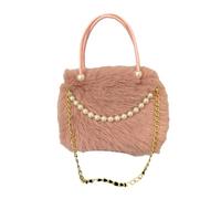 Accattivante borsa a tracolla pelosa con perle peluche e disegni spaziosi borsa per gli stili delle donne moderne elegante borsa da sera, B, One Size