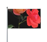 Accattivante e scioccante! Bandiera da esterno bicolore con fiore di luna dlxw 0,9 x 1,5 m con intestazione in tela, resistente allo sbiadimento ai raggi UV, ottima fattura, splendida e abbagliante!