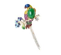 Accattivante sofisticato lega pappagallo Pin gioielli portatile accessorio per eventi a tema abiti eleganti abbigliamento casual Cartoon Bird Pin, Misura unica, come descritto