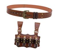 Accattivante stile punk in pelle PU cintura set contenente bottiglia multiuso alchimie accessori costume di Halloween da collezione set di attrezzi da gioco di ruolo, Ss2, Taglia unica
