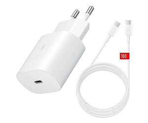 acce2s Caricabatterie rapido USB-C 25 W, tipo TA-800, cavo lungo originale 1,80 m per Samsung Galaxy A14, A54, A34, A23, A33, A53, A13, A12, A42, A22, A52s, A52 5G, A32, A02s, A04s