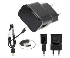 Acce2S - Caricatore USB Originale 2A + Cavo USB-C da 1 m per Samsung Galaxy S21 +, S21 Ultra, S21, S20 FE, S20 +, S20 Ultra, S20, S10e, S10+, S9 +, S8 +