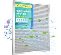 Accecraft Filtro dell'aria elettrostatico 20 x 30 x 1, filtro per forno AC/HVAC lavabile e riutilizzabile, MERV 8, dura una vita, casa o ufficio più sani (dimensioni effettive: 49,5 x 75,3 x 2,2 cm)