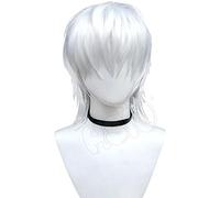 Accelerator Parrucca Anime Toaru Majutsu Nessun Indice Cosplay Bianco Breve Fibra Capelli Sintetica Parrucca + Marchio Parrucca