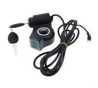 Acceleratore a pollice con serratura a chiave, display interruttore di alimentazione scooter elettrico, misuratore di tensione della batteria, 22 mm E per impugnatura acceleratore per bici per 24 V 36
