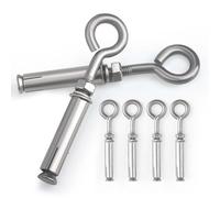 AccEncyc Confezione da 6 ganci da parete in acciaio inox M6, resistenti, color argento, capacità 15,9 kg, per interni/esterni