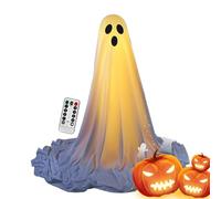 Accendi Ghost | 64,96 "grandi Fantasmi Di Stoffa Bianca | Ornamento Fantasma Spettrale Con Remoto Con La Luce E Lampada A Corda | Illumina I Fantasmi Di Halloween Decorazioni All'aperto