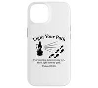 Accendi il tuo cammino Salmi 119:105 Versetto Bibbia Cristiana Fede Custodia per iPhone 14