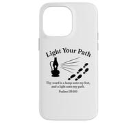 Accendi il tuo cammino Salmi 119:105 Versetto Bibbia Cristiana Fede Custodia per iPhone 14 Pro Max