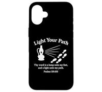 Accendi il tuo cammino Salmi 119:105 Versetto Bibbia Cristiana Fede Custodia per iPhone 16 Plus