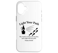 Accendi il tuo cammino Salmi 119:105 Versetto Bibbia Cristiana Fede Custodia per iPhone 16 Plus