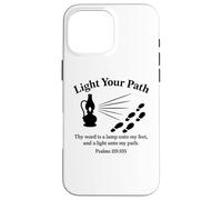Accendi il tuo cammino Salmi 119:105 Versetto Bibbia Cristiana Fede Custodia per iPhone 16 Pro Max