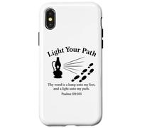 Accendi il tuo cammino Salmi 119:105 Versetto Bibbia Cristiana Fede Custodia per iPhone X/XS