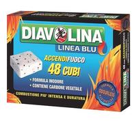 Accendifuoco Lignite Diavolina Linea Blu Senza Odori Cubetti 48 24 Pezzi