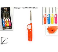ACCENDIGAS CUCINA A FIAMMA ESPOSITORE 16 PZ. ACCENDINO RICARICABILE 4 COL.H.23CM