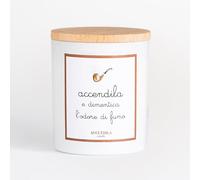 ACCENDILA CANDLE Anti-Fumo - Candela Profumata, Sogni d’Oriente, Cera Naturale, Made in Italy, Bicchiere in Vetro Satinato, Tappo in Legno di Faggio, 200 grammi