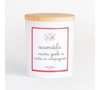 ACCENDILA CANDLE Carte - Candela Profumata, Sogni d'Oriente, Cera Naturale, Made in Italy, Bicchiere in Vetro Satinato, Tappo in Legno di Faggio, 200 grammi