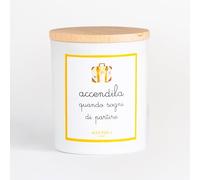ACCENDILA CANDLE Partire - Candela Profumata, Sogni d'Oriente, Cera Naturale, Made in Italy, Bicchiere in Vetro Satinato, Tappo in Legno di Faggio, 200 grammi