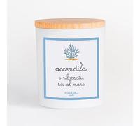ACCENDILA CANDLE Rilassati al Mare - Candela Profumata, Kumquat e Pompelmo Rosa, Cera Naturale, Made in Italy, Bicchiere in Vetro Satinato, Tappo in Legno di Faggio, 200 grammi