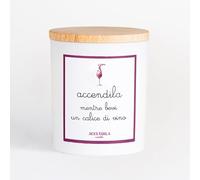 ACCENDILA CANDLE Wine - Candela Profumata, Sogni d'Oriente, Cera di Soia Naturale, Made in Italy, Bicchiere in Vetro Satinato, Tappo in Legno di Faggio, 200 grammi