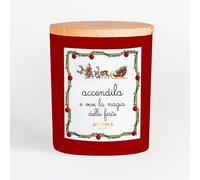 ACCENDILA CANDLE XMAS MAGIA DELLE FESTE - Candela Profumata, Pandoro, Cera Naturale, Made in Italy, Bicchiere in Vetro Satinato, 200 grammi, Regalo di Natale